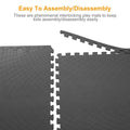 Puzzle Exercise Mat, 4 Interlocking Tiles, Grey