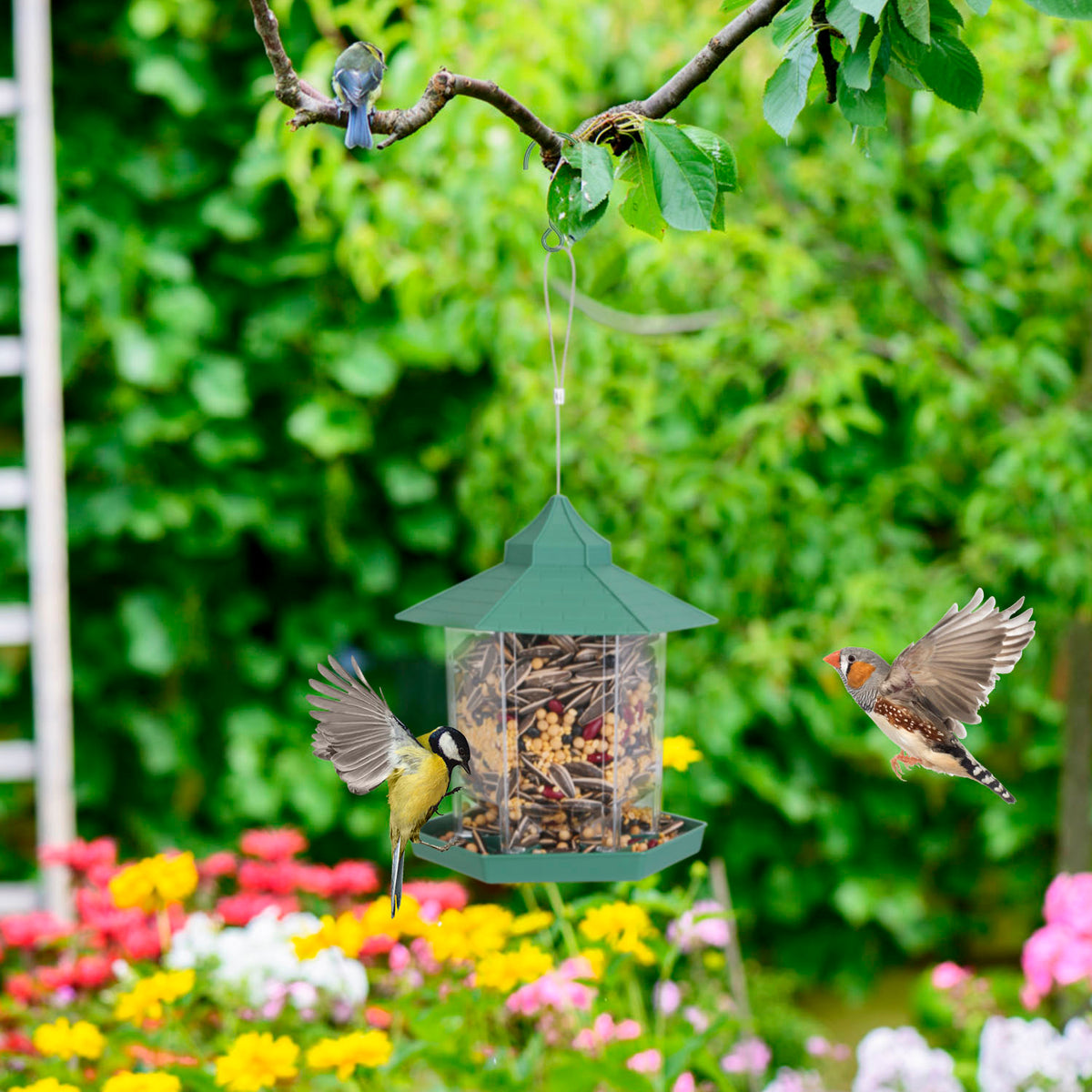 Gazebo Hanging Bird Feeder, Green - image 2