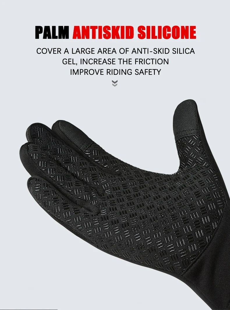 Windproof Touchscreen Fleece-Lined Gloves, Black, Size M - image 4