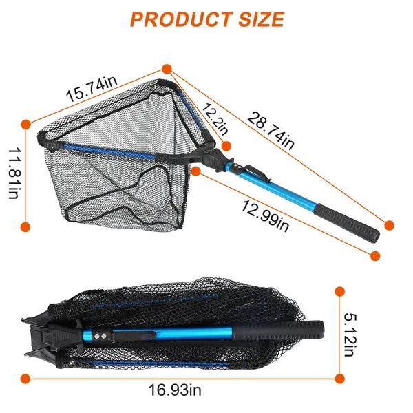 Folding Fishing Landing Net with Aluminum Handle - image 6
