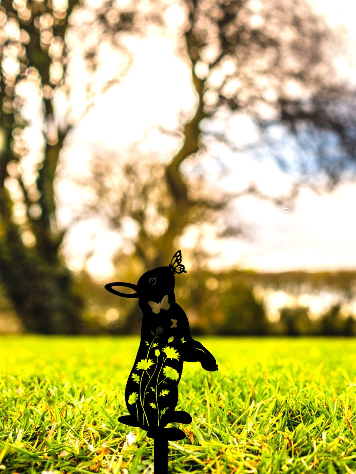Rabbit Silhouette Metal Garden Stake - image 2