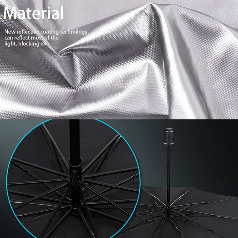 Foldable Car Windshield Sun Shade Umbrella, 57 in - image 5