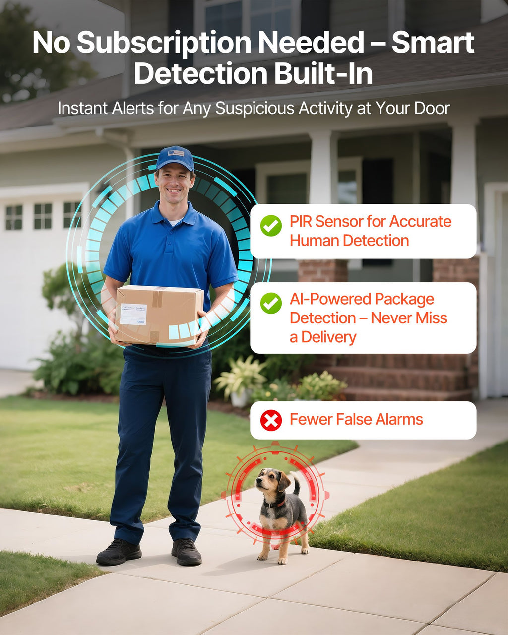 2K Wireless Video Doorbell, White - image 3