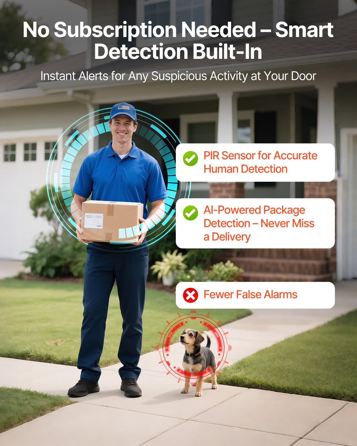 2K Wireless Video Doorbell, White - image 3