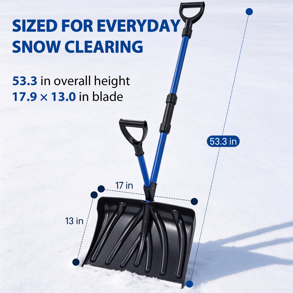 Snow Shovel, 18 in Poly Blade, Dual Handle - image 4