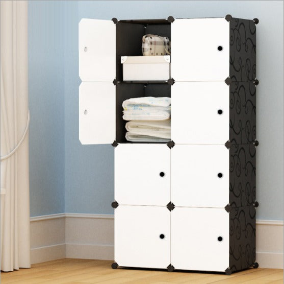 8-Cube Storage Organizer with Hanging Rod, White - image 2