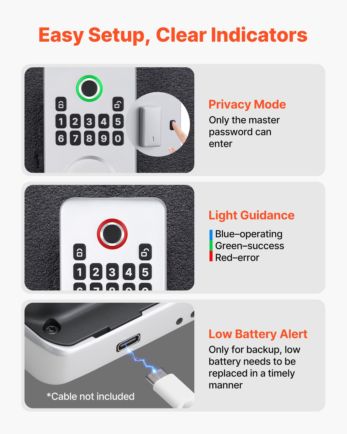 Fingerprint Deadbolt Lock with Keypad, Black - image 4