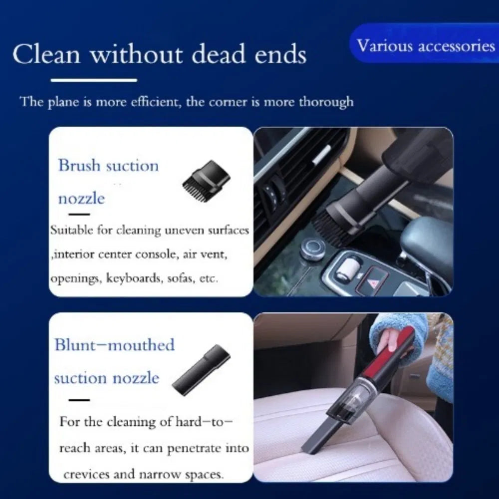 Corded 12V Car Vacuum with LED Light, Red - image 4