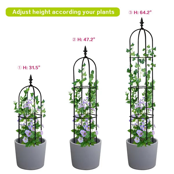 Garden Obelisk Trellis, 6.2 ft, Black - image 5