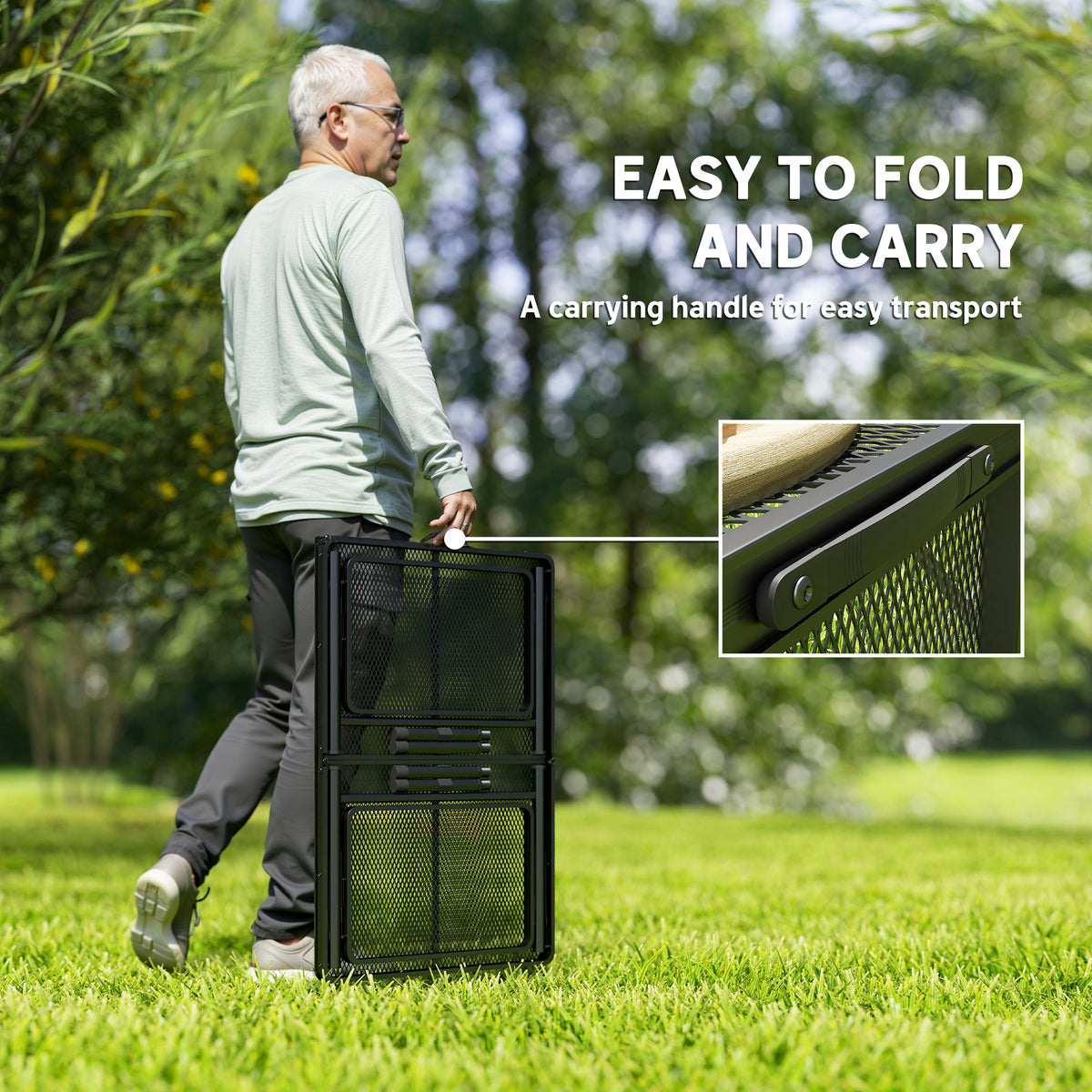 Folding Camping Table, 4.5 ft with 2 Wing Panels - image 3