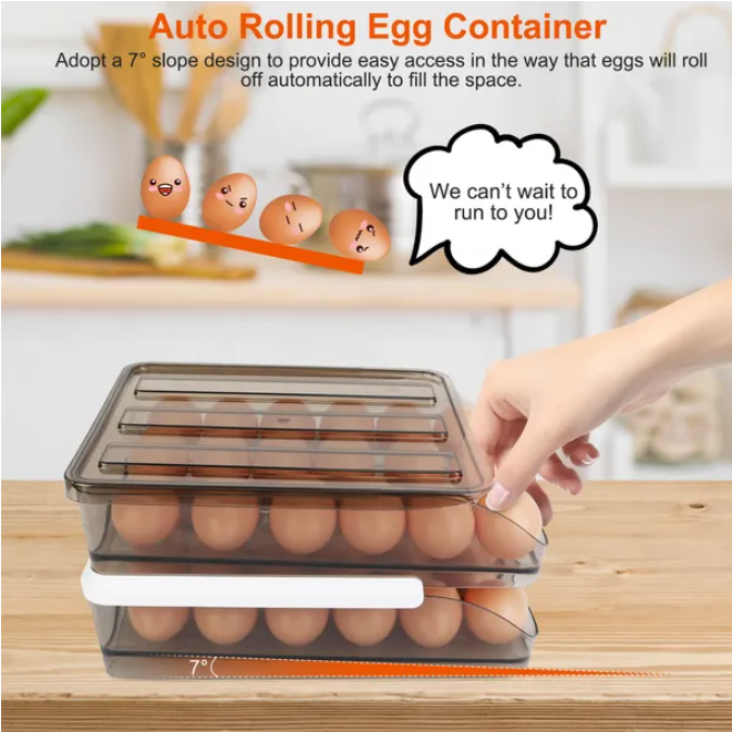 Rolling Egg Dispenser for Refrigerator, 2 Tier - image 2