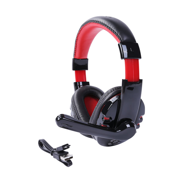Bluetooth Over-Ear Headset with Mic, Black and Red - image 6
