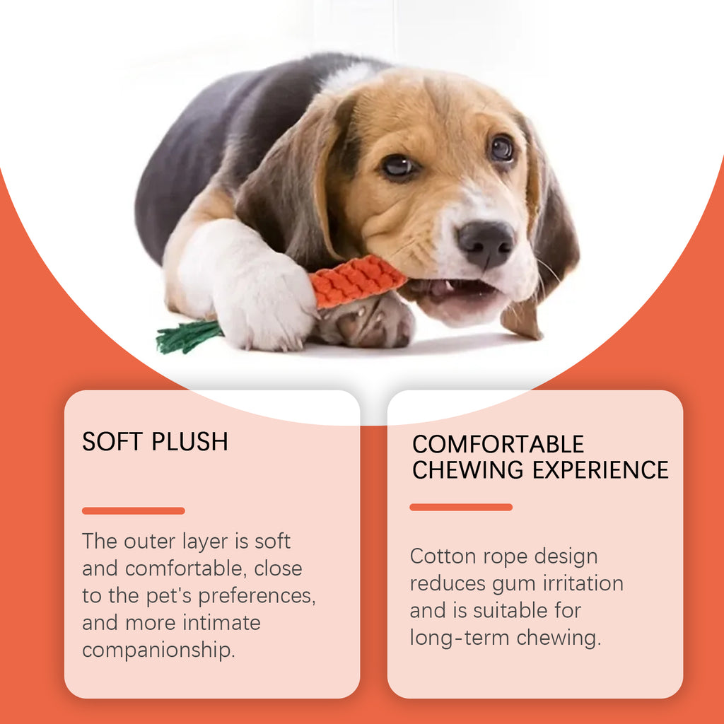 Cotton Rope Carrot Dog Chew Toy - image 2