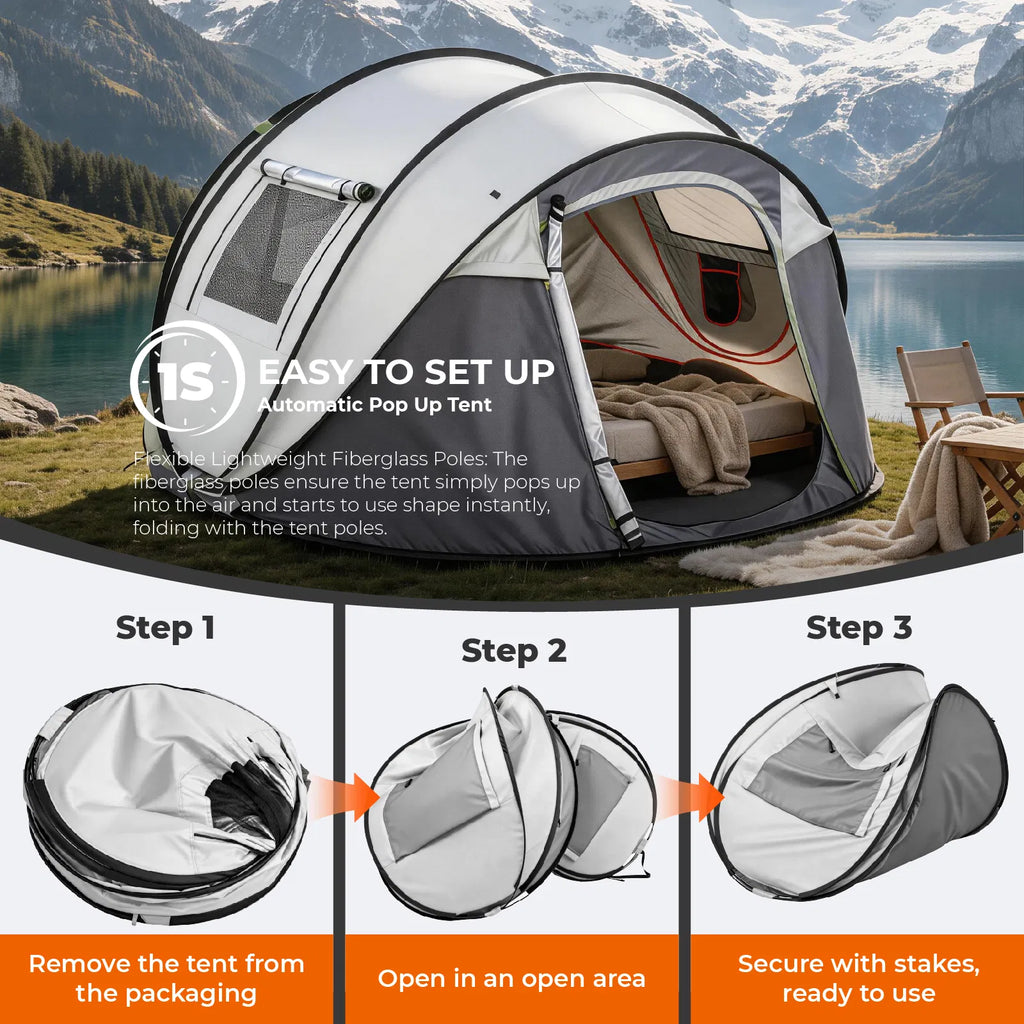 4-Person Pop-Up Tent with Awning - image 2