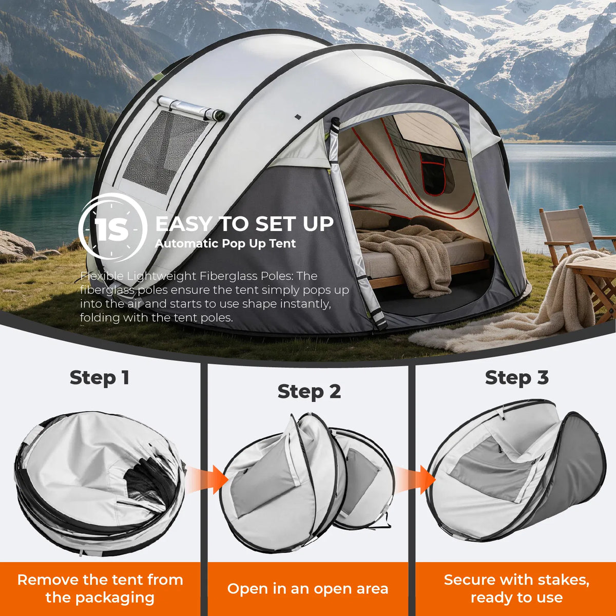 4-Person Pop-Up Tent with Awning - image 2