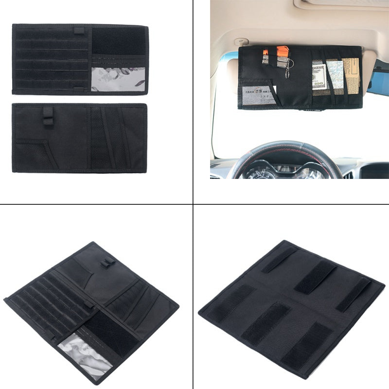 MOLLE-Style Car Sun Visor Organizer Panel, Black - image 3