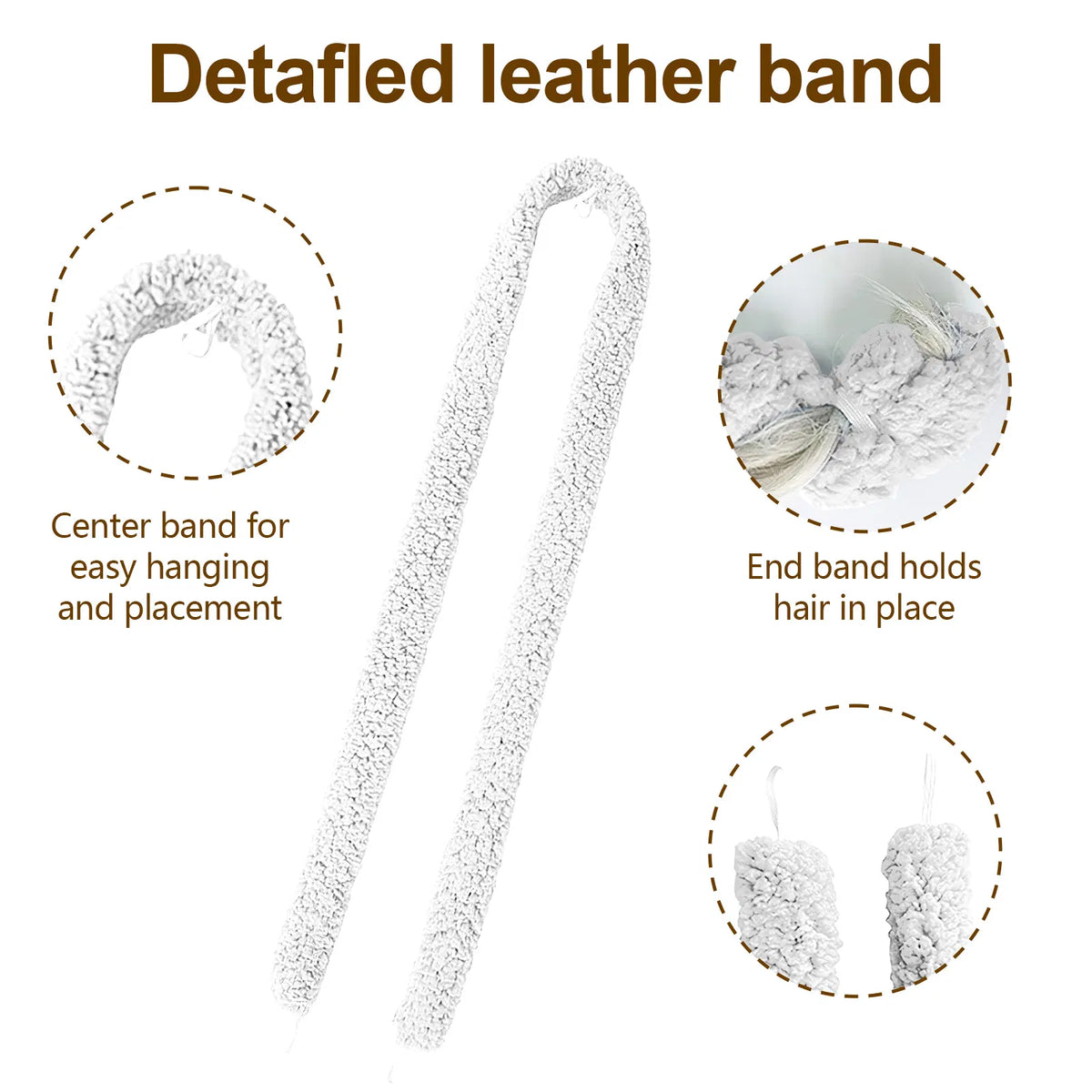 Satin Heatless Hair Curler, White - image 2
