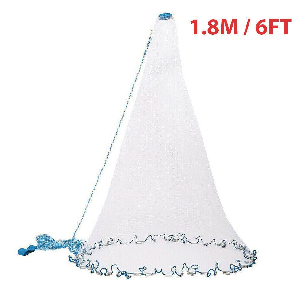 Fishing Cast Net, 6 ft, Nylon Mesh - image 4