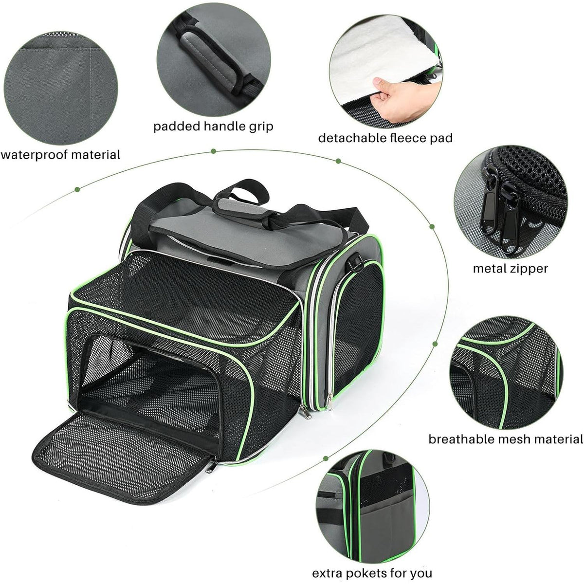 Expandable Pet Carrier Backpack, Black