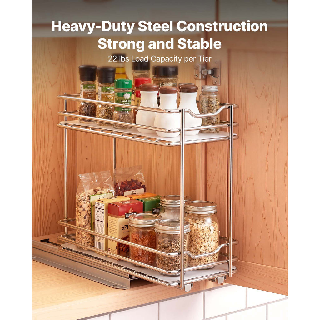 Pull-Out Spice Rack Organizer, 2 Tier, Metal - image 2