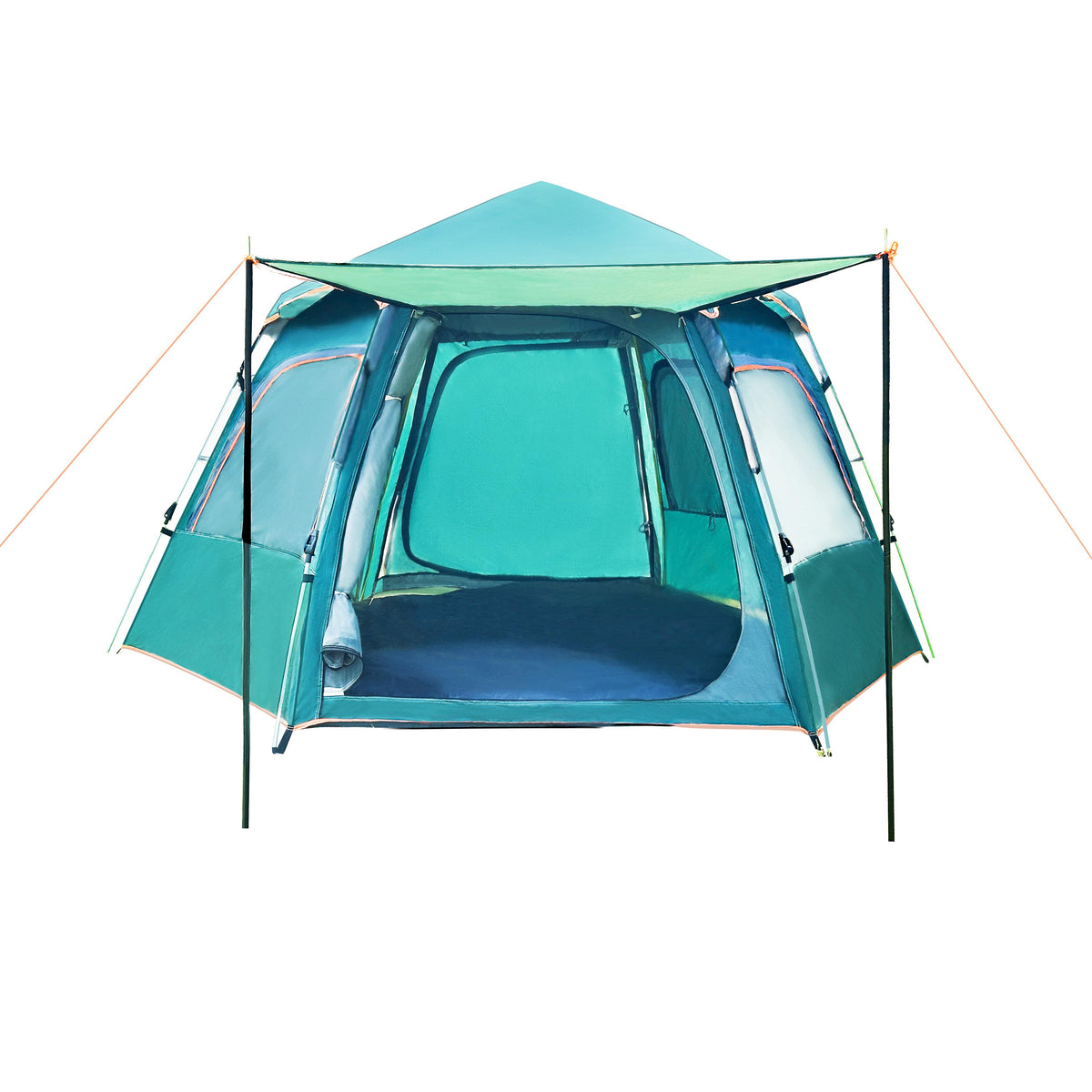 Quick Setup Hexagon Tent, 4-6 Person, Green - image 4