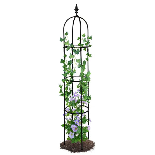Garden Obelisk Trellis, 6.2 ft, Black - image 2