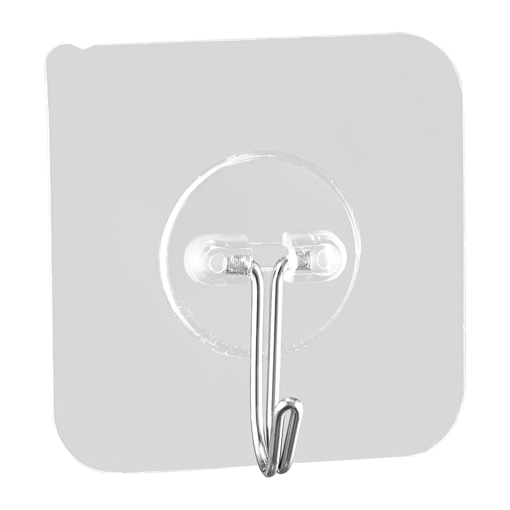 Clear Adhesive Wall Hooks, 12 Pack