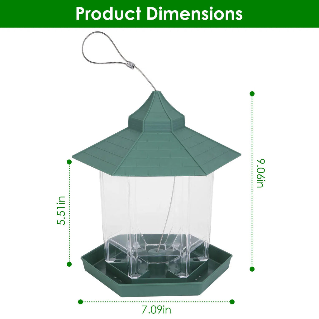 Hanging Gazebo Wild Bird Feeder, 6 Ports - image 3