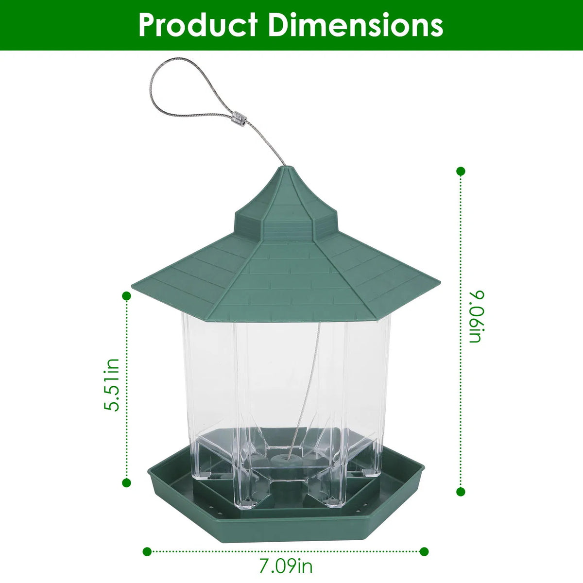 Hanging Gazebo Wild Bird Feeder, 6 Ports - image 3