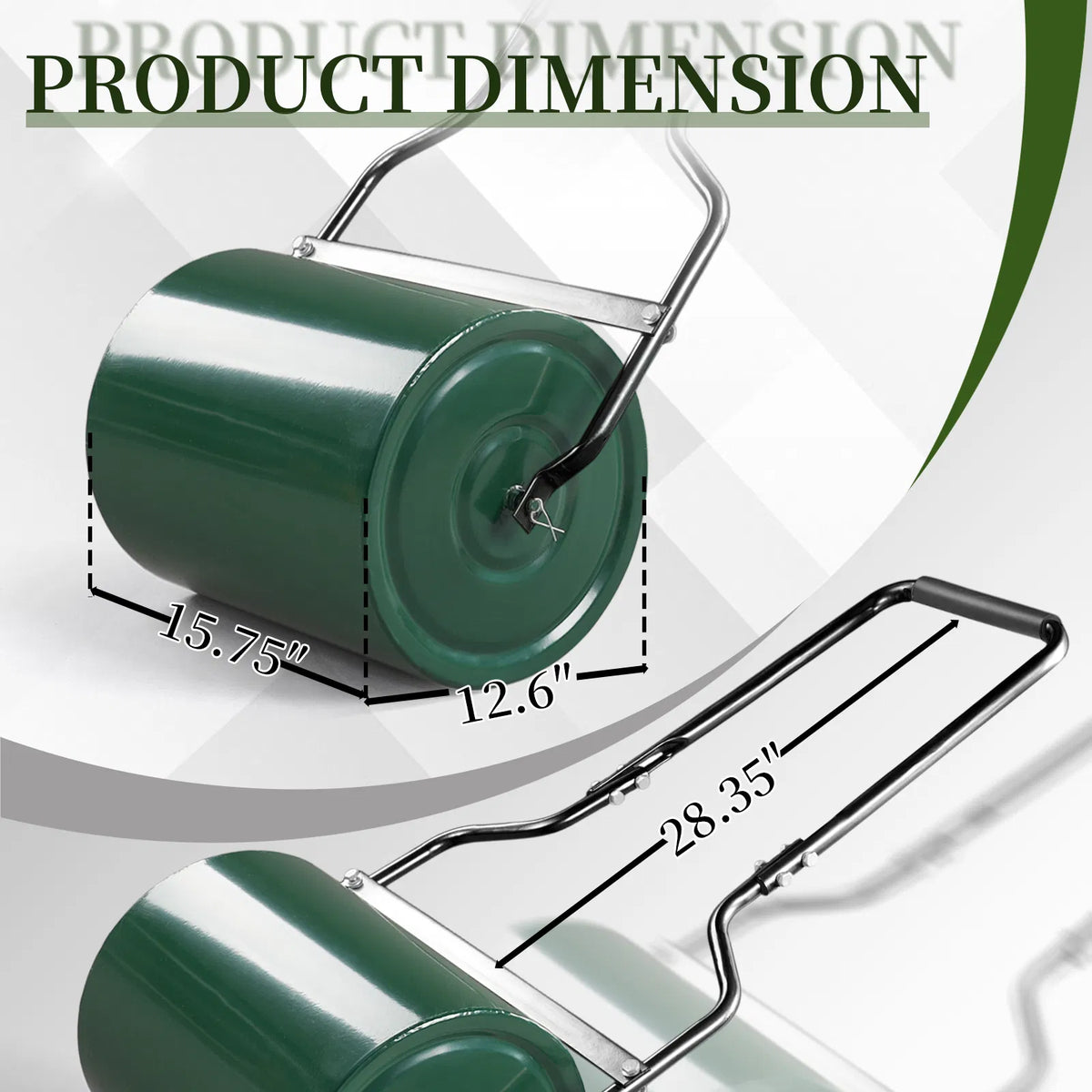 Steel Lawn Roller, 16 in, Fill with Water or Sand - image 4