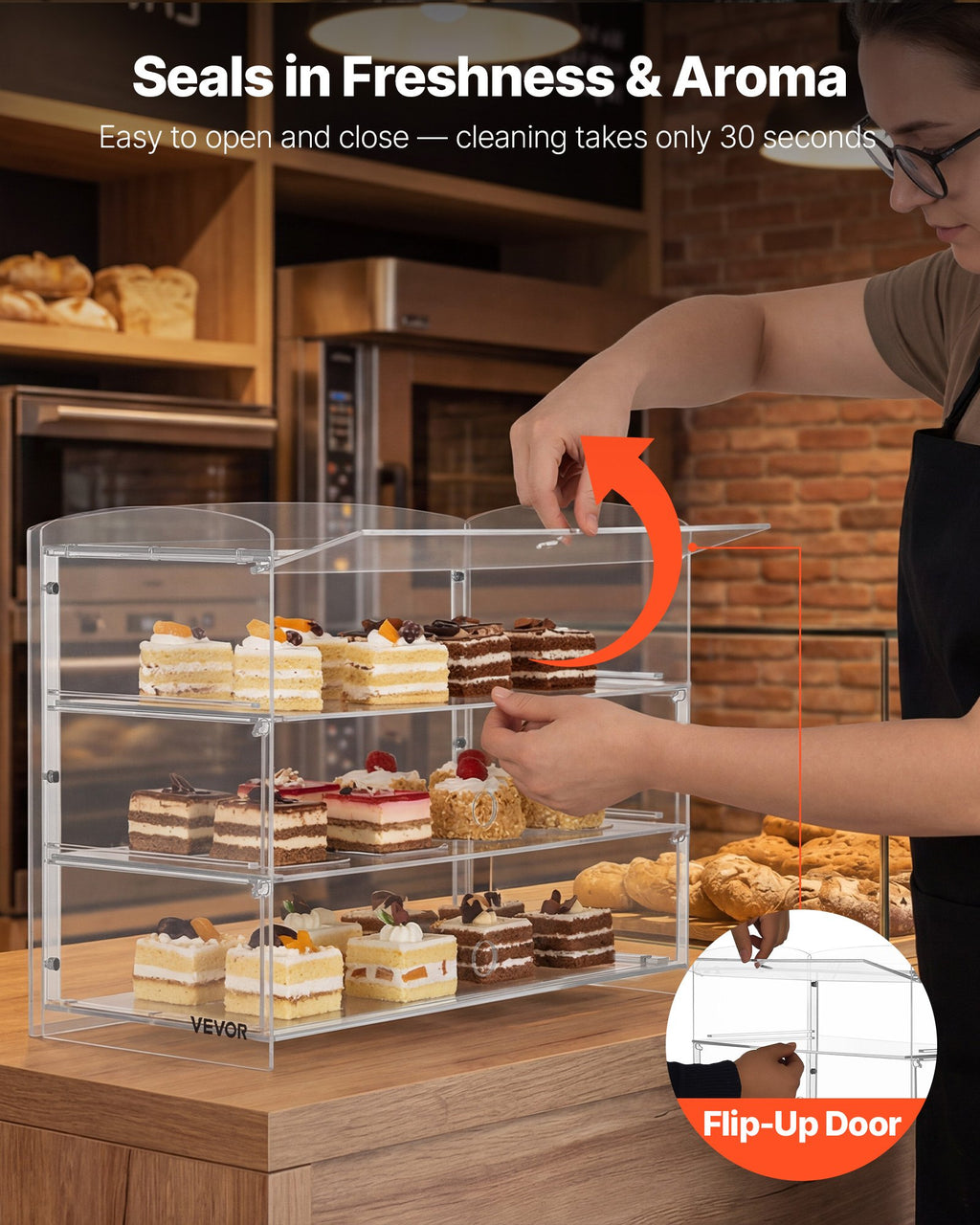 Countertop Bakery Display Case, 3 Tier, Acrylic - image 5
