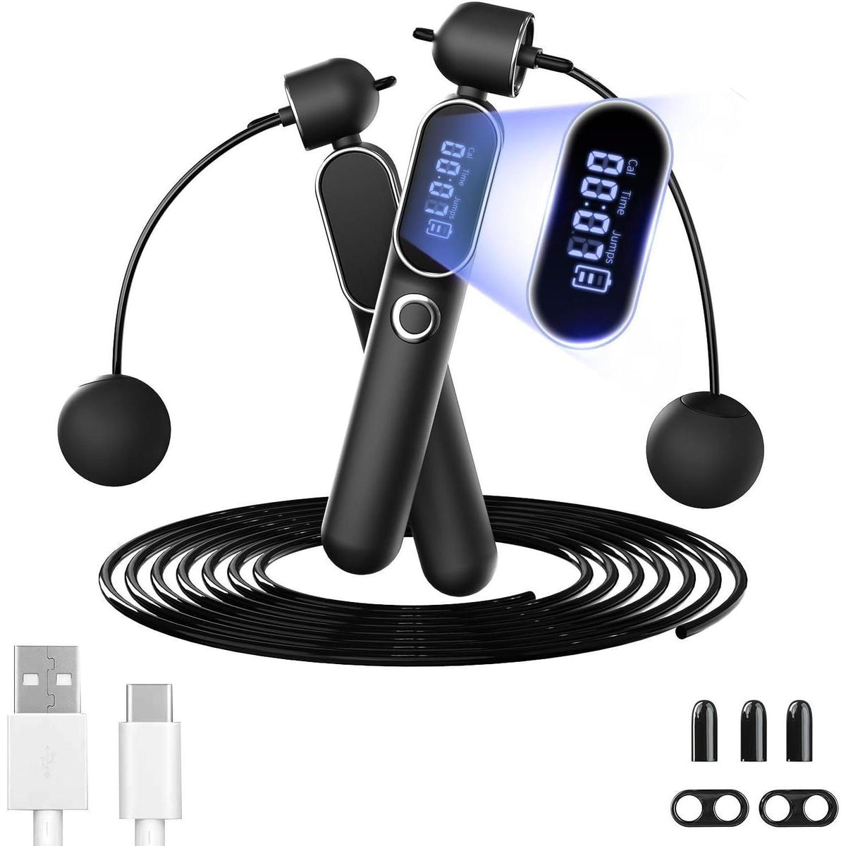 Digital Counter Jump Rope, 2-in-1 Cordless - image 2