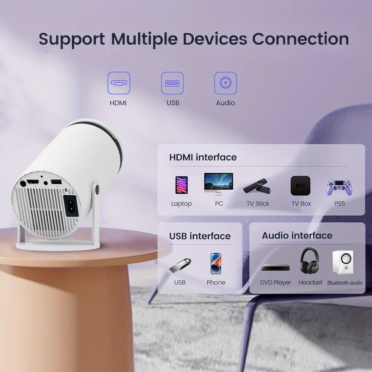 Portable Smart Projector with WiFi 6 and Bluetooth - image 2