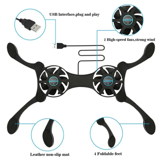 Foldable Dual-Fan Laptop Cooler - image 5