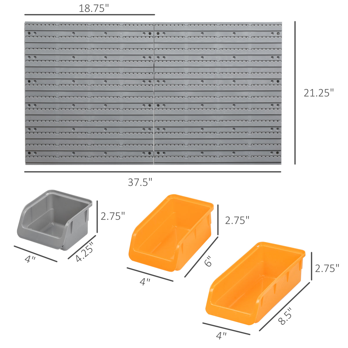 44-Piece Wall Pegboard Organizer Kit with Bins - image 5