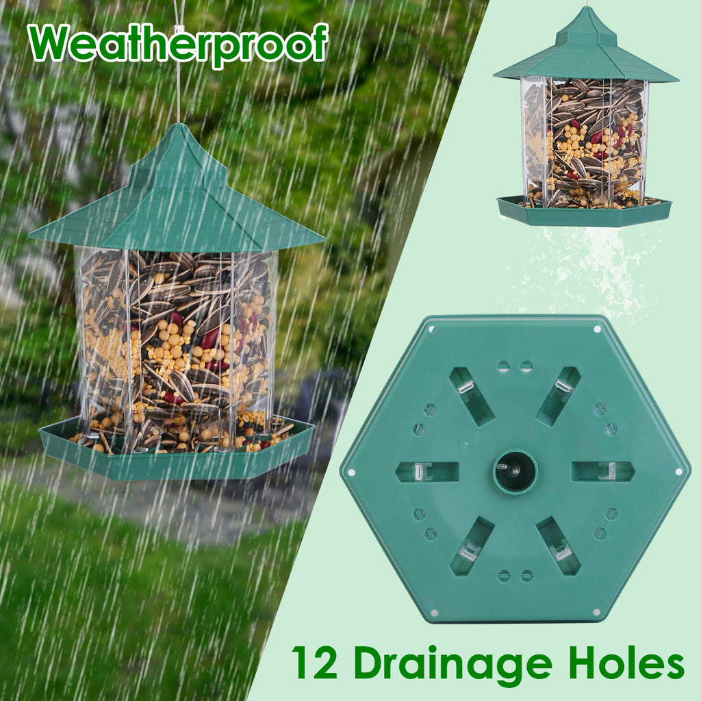 Gazebo Hanging Bird Feeder, Green - image 4