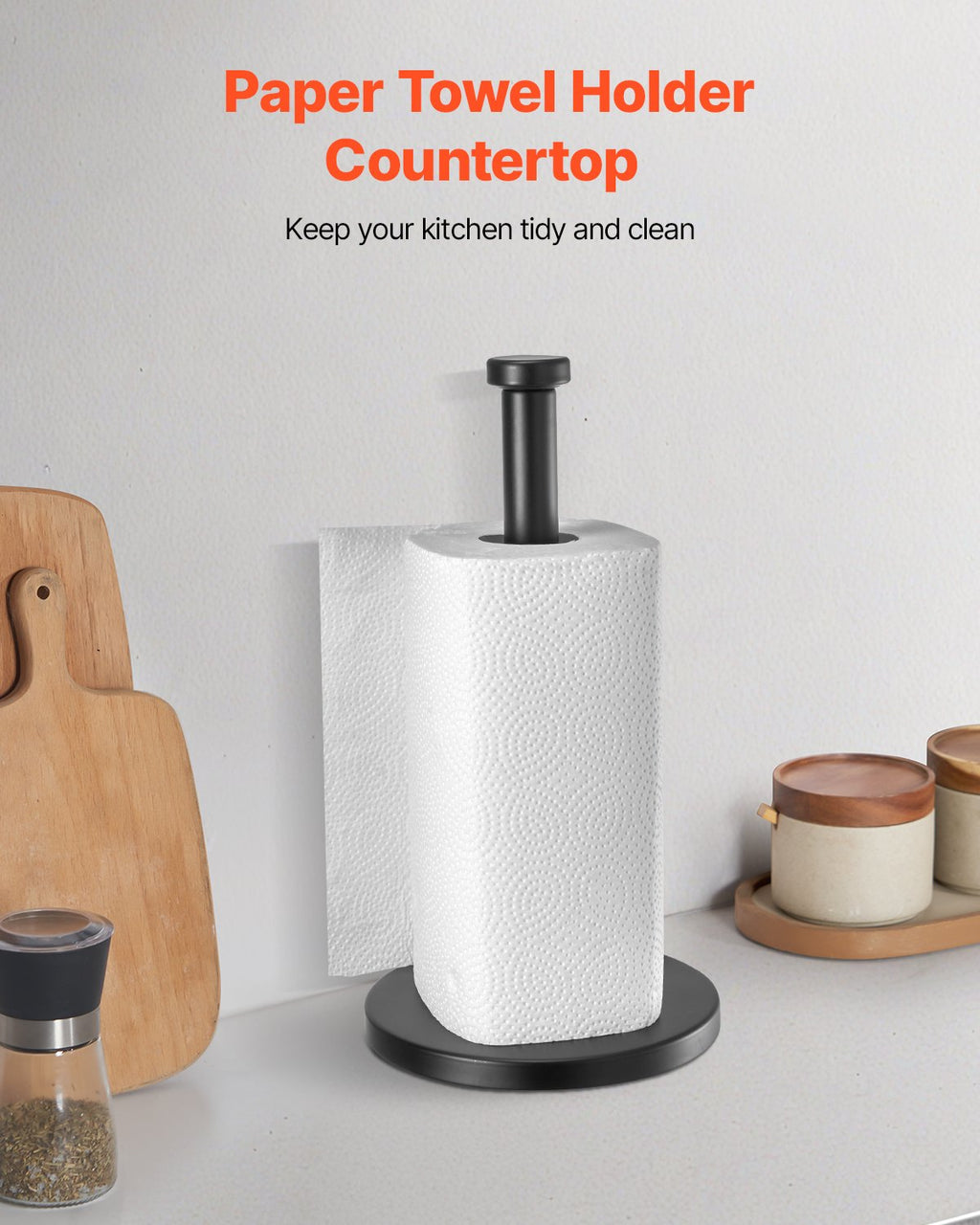 Countertop Paper Towel Holder, Black Stainless Steel - image 6
