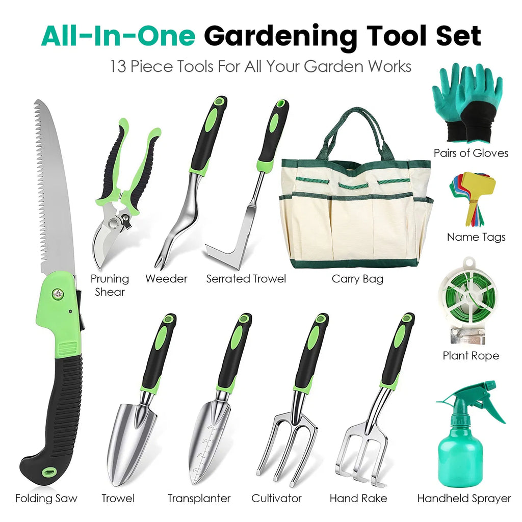Garden Tool Set with Carry Bag, 13 Pieces - image 7