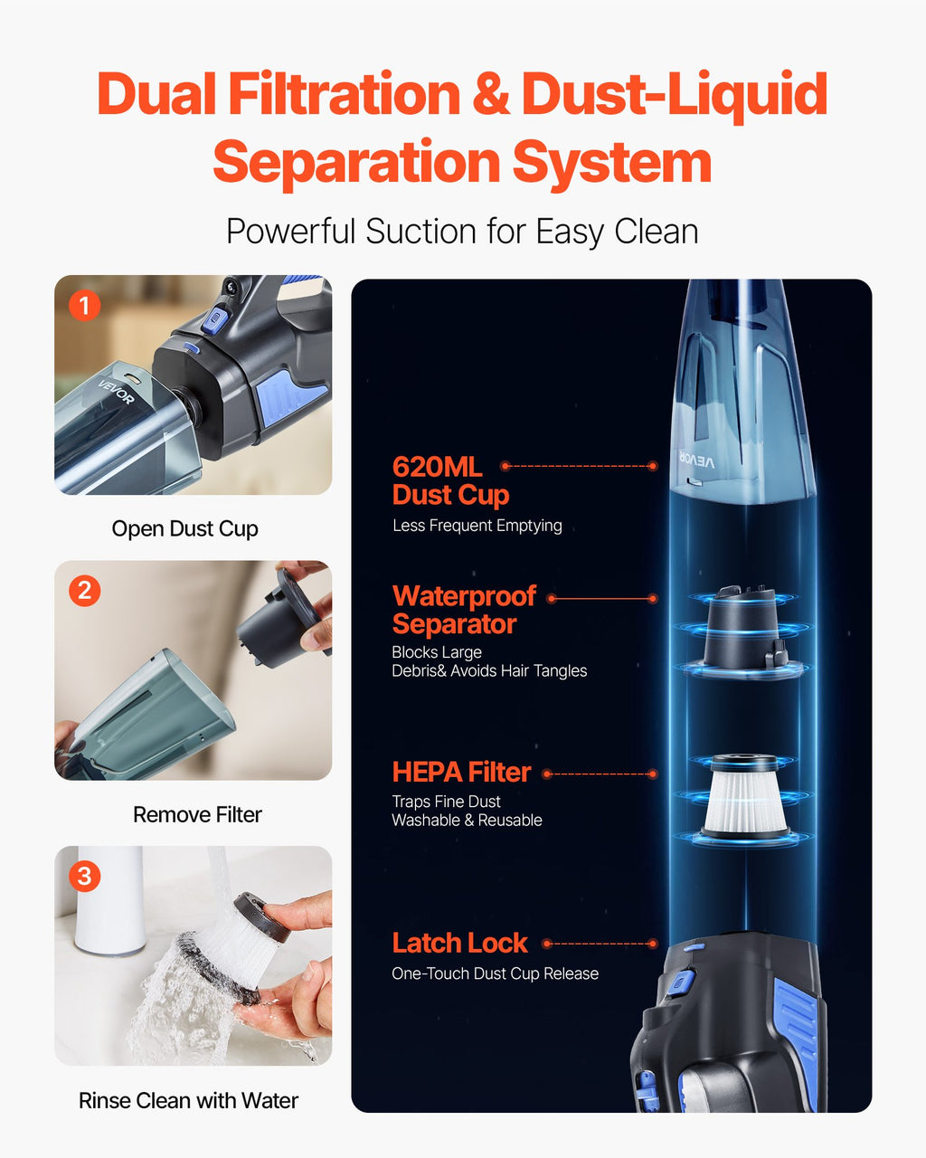 Cordless Handheld Vacuum with HEPA Filter - image 3