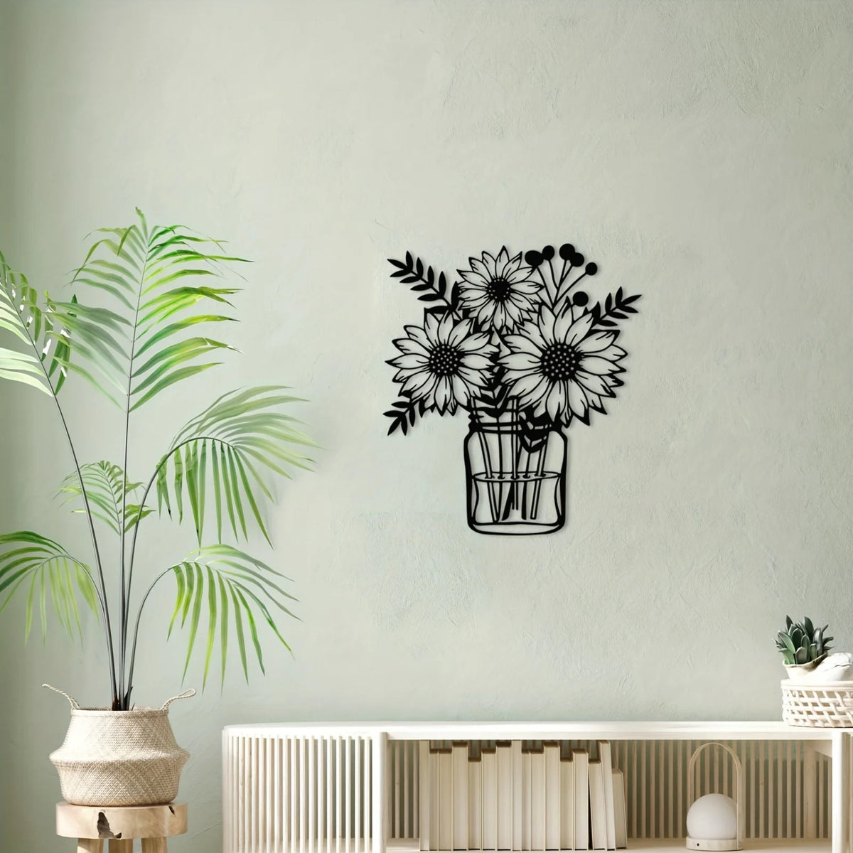Sunflower Metal Wall Art, Black - image 2