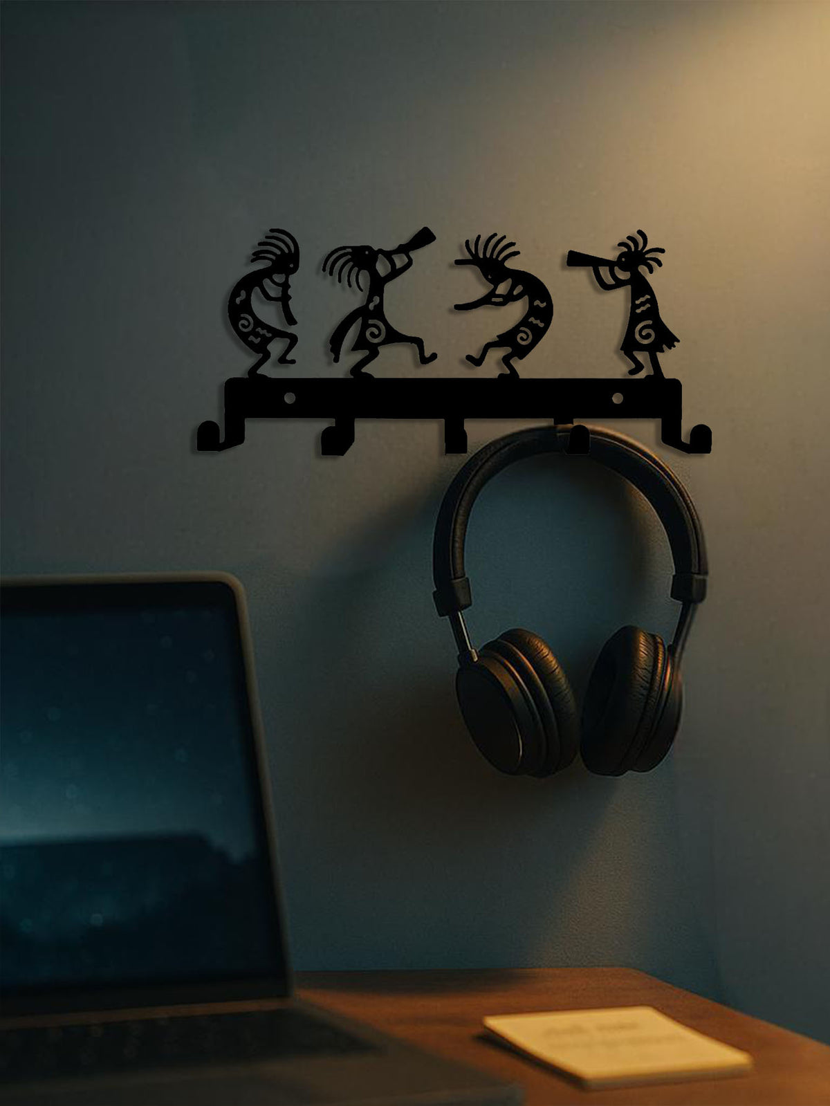 Kokopelli Metal Wall Coat Rack, 5 Hooks - image 3