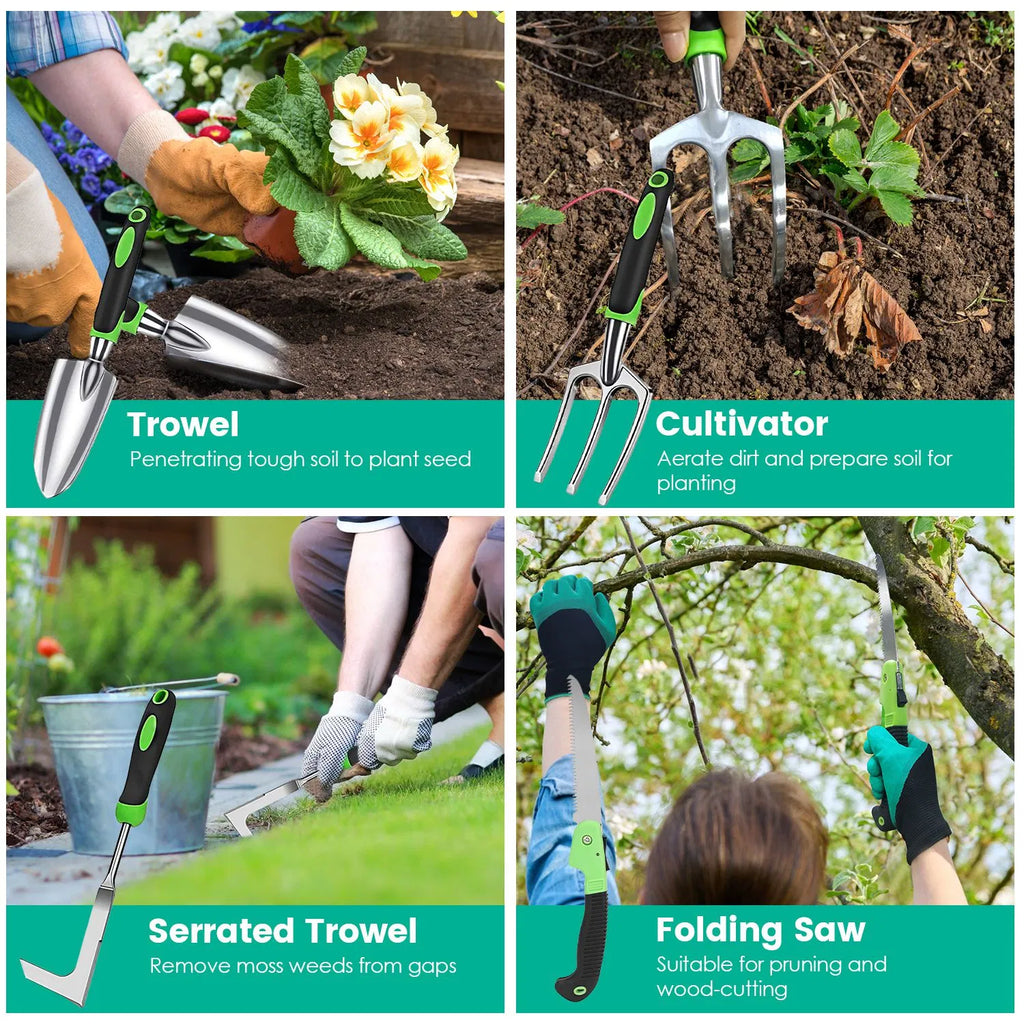 Garden Tool Set with Carry Bag, 13 Pieces - image 2