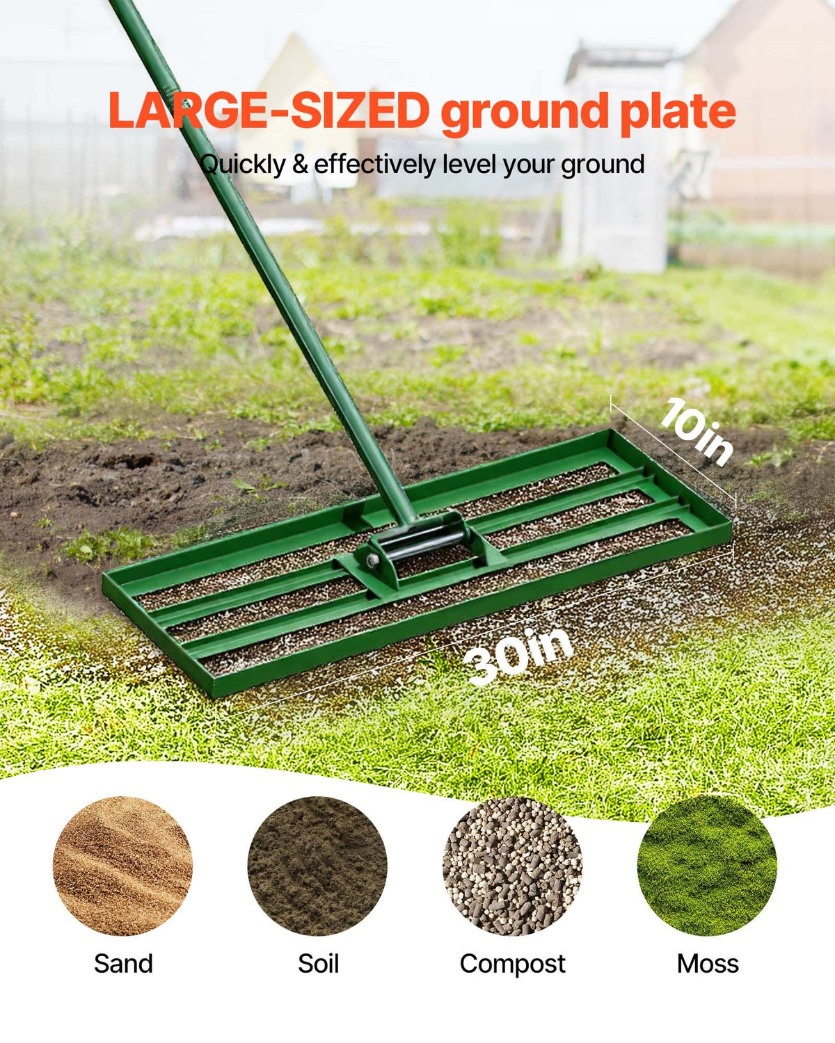 Lawn Leveling Rake, 30 x 10 in - image 4