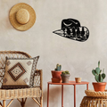 Western Cowboy Hat Metal Wall Art, Black