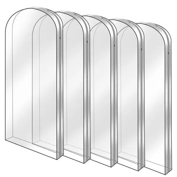 Clear Hanging Garment Bags, 5 Pack