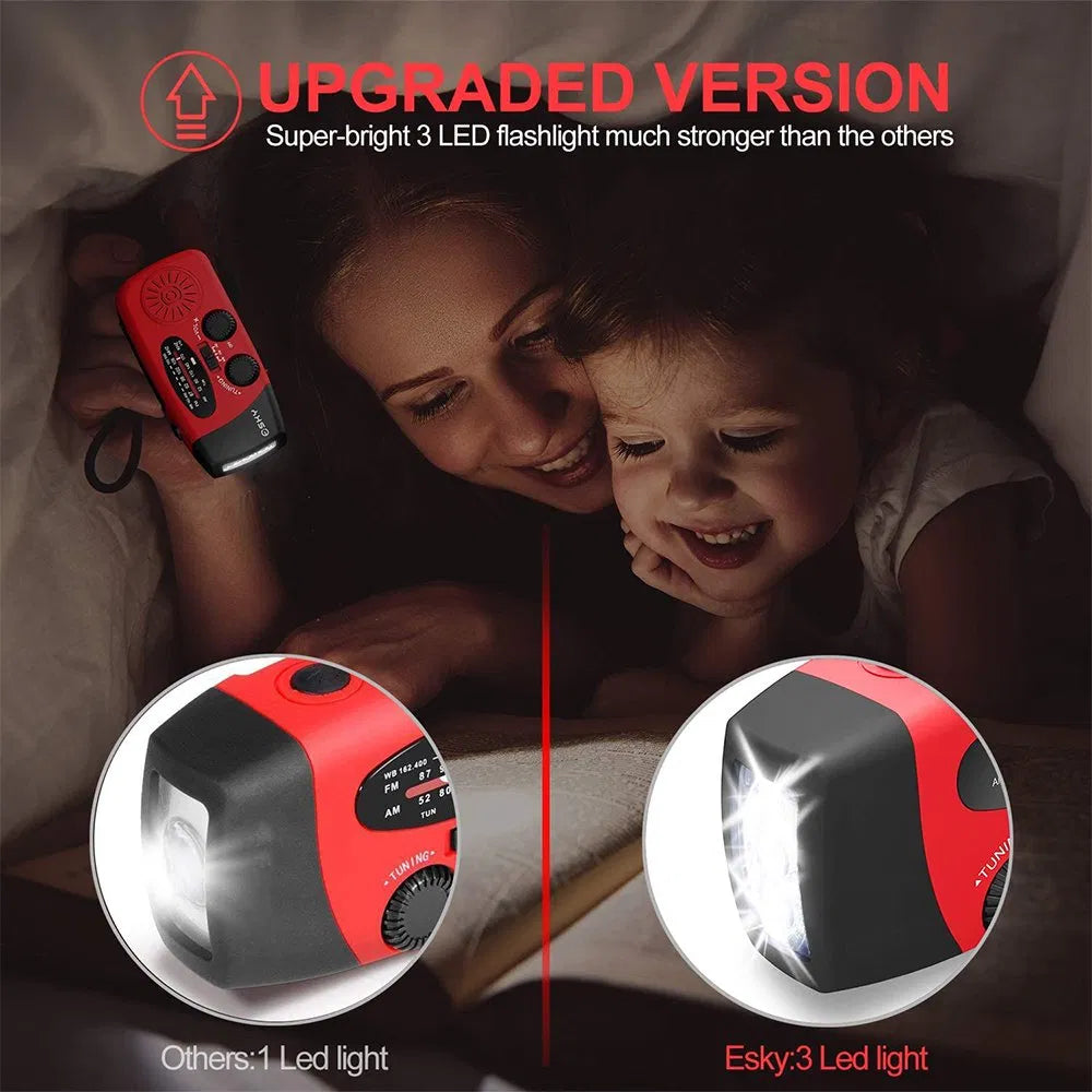 Hand Crank Solar Emergency Radio with Flashlight - image 3