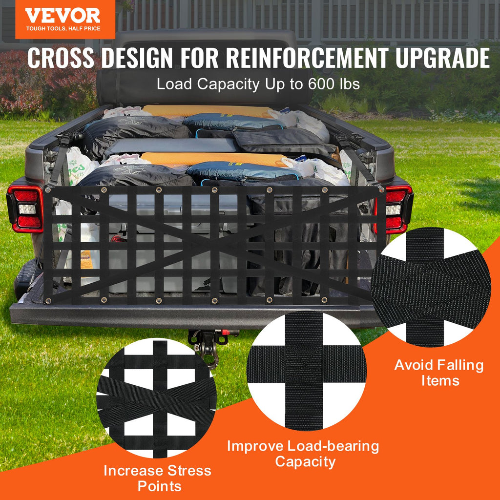 Pickup Truck Tailgate Net, 54 x 18 in
