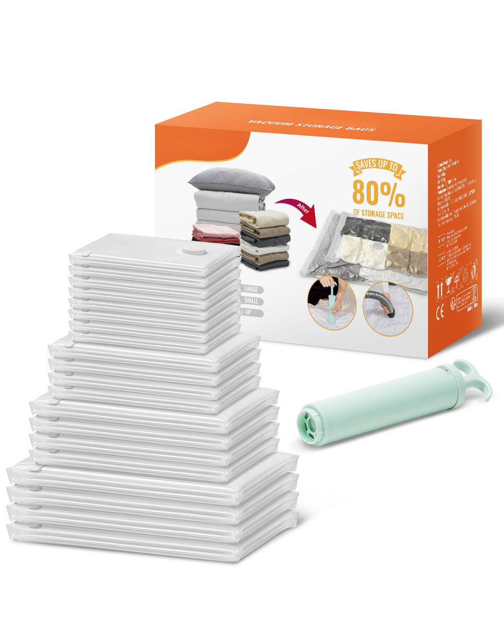 Vacuum Storage Bags, 20 Pack with Hand Pump - image 4