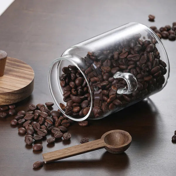 Glass Storage Jars with Wood Lids and Spoons, Set of 3 - image 5