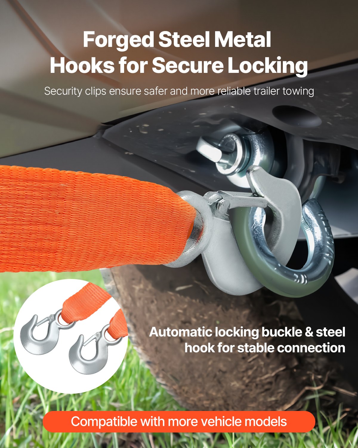 Heavy-Duty 20 ft Tow Strap with Hooks - image 5
